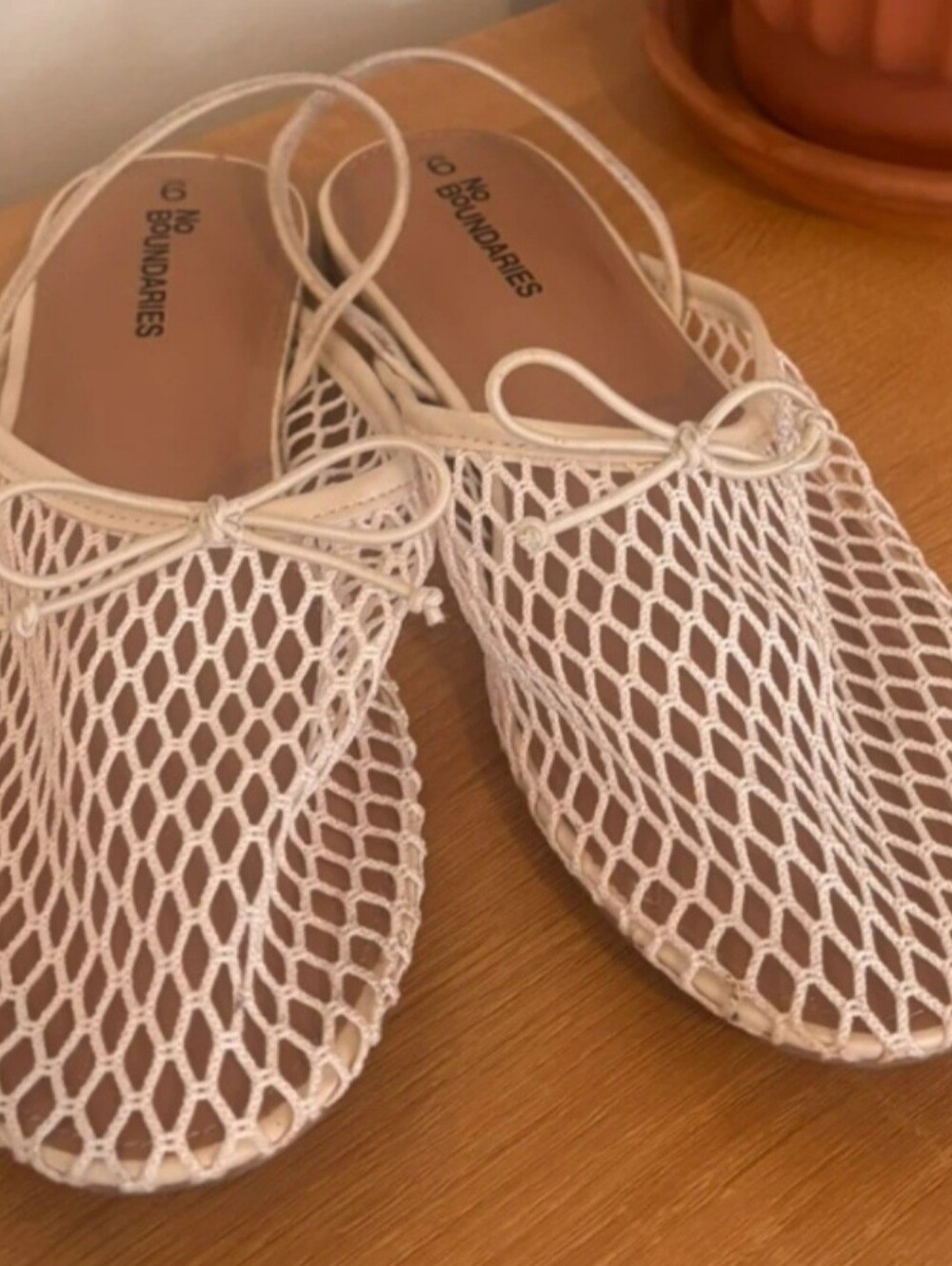 No Boundaries Cream Mesh Slip-On Mules